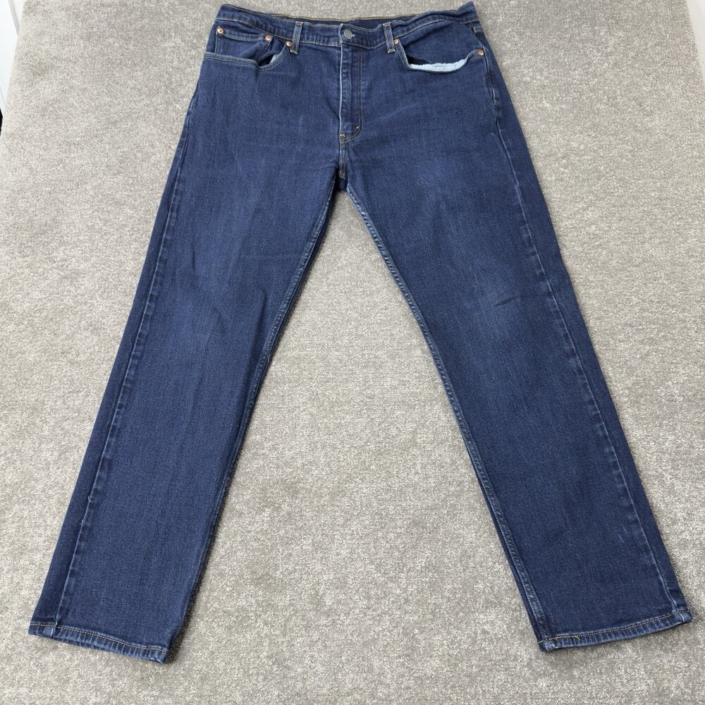 Levi‎ Strauss 505 Straight Leg Jeans Dark Wash Denim Mens 38x31.5 Preppy Cowboy